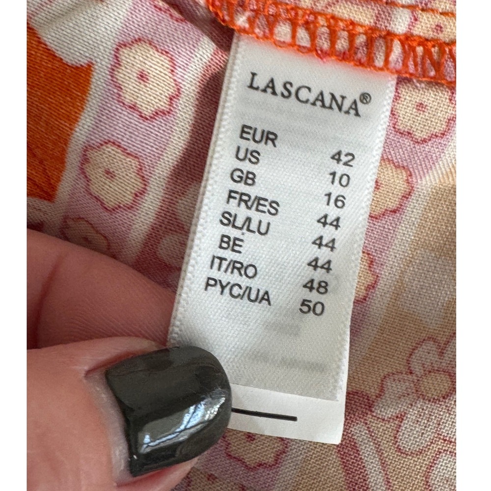 Lascana Orange Floral Boho Tiered V Neck Short Flutter Sleeve Mini Dress‎ 10 NWT - Picture 7 of 12